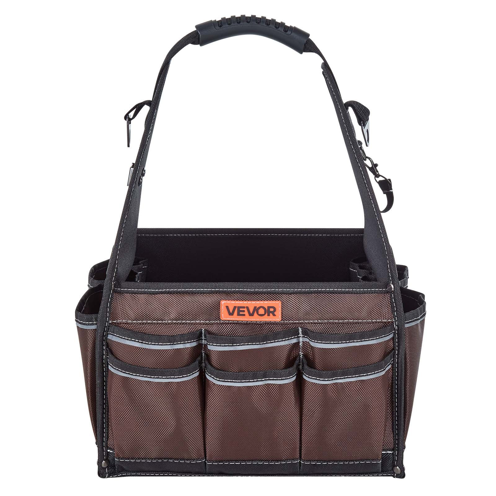 13″ Tool Bag 45 Pocket Open Top Tool Tote Organizer w/ Shoulder Strap