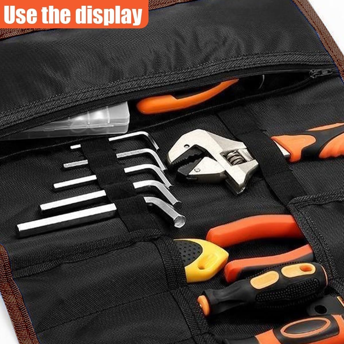 Compact Roll-Up Tool Organizer – 23 Pockets with Heavy-Duty Oxford Fabric