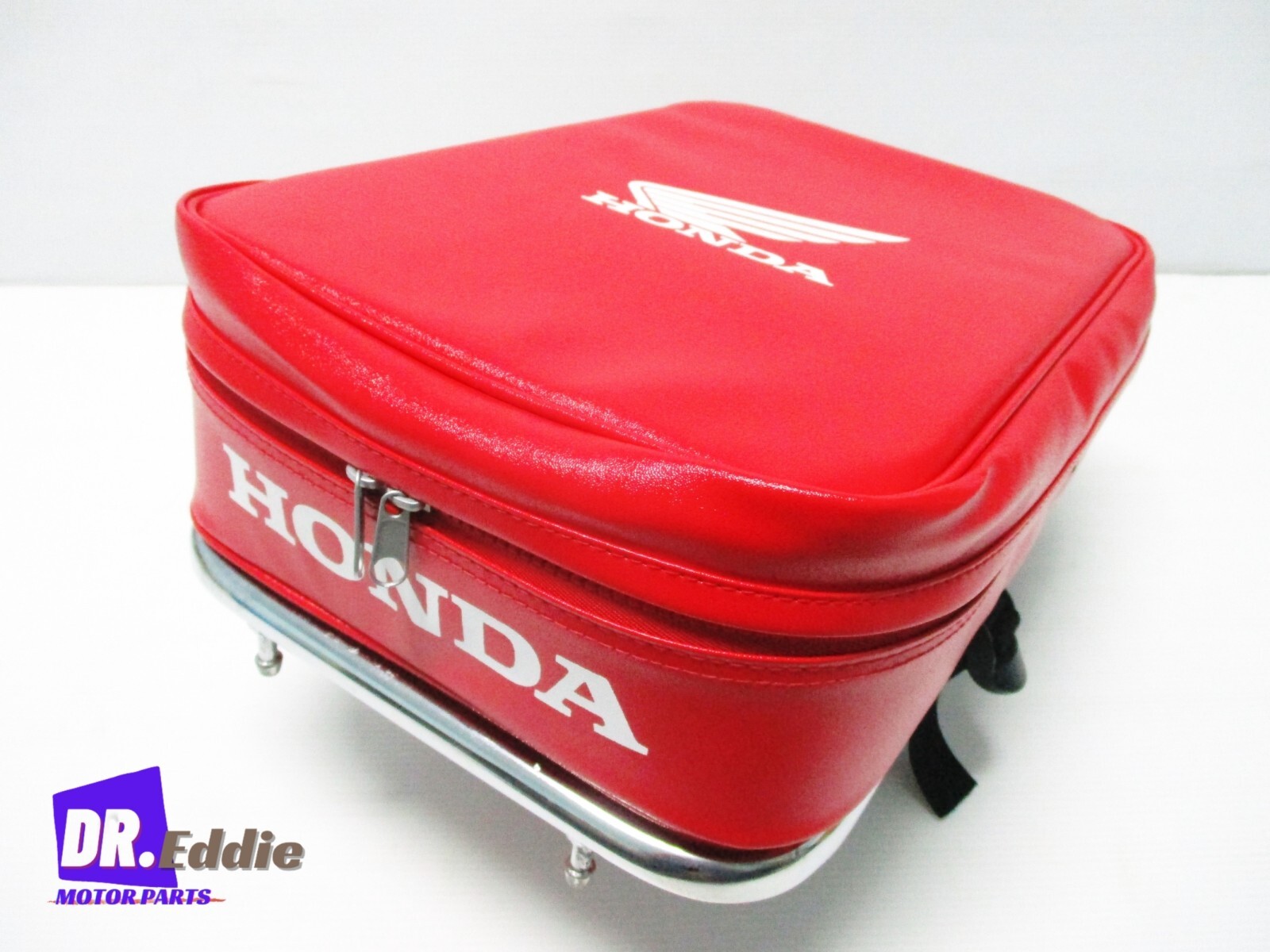 Fit Honda C50 C100 Rear Rack Carrier & Red Baggage Bag Pouch #BI5877#