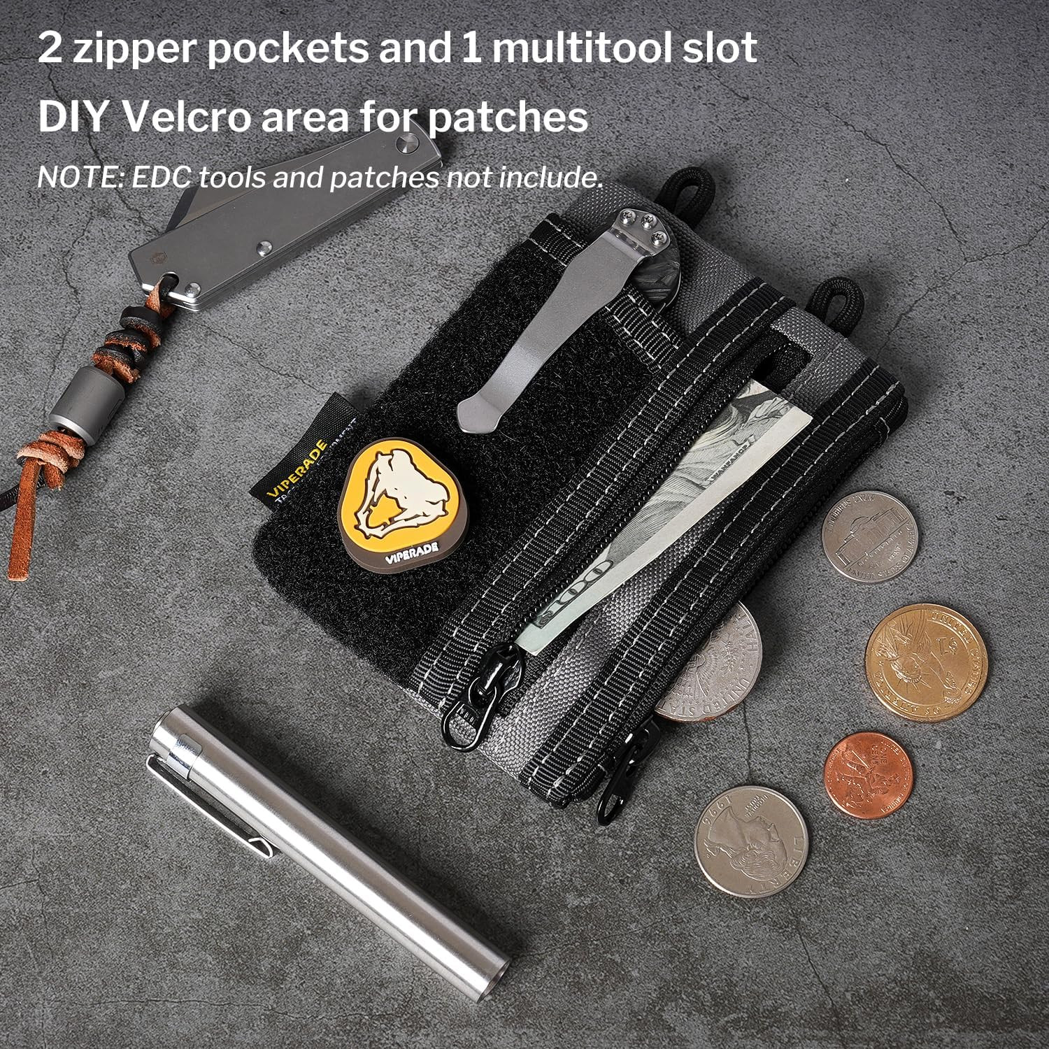 VE18-S Small EDC Pouch, Mini EDC Pocket Organizer for Men, EDC Pocket Organizer,