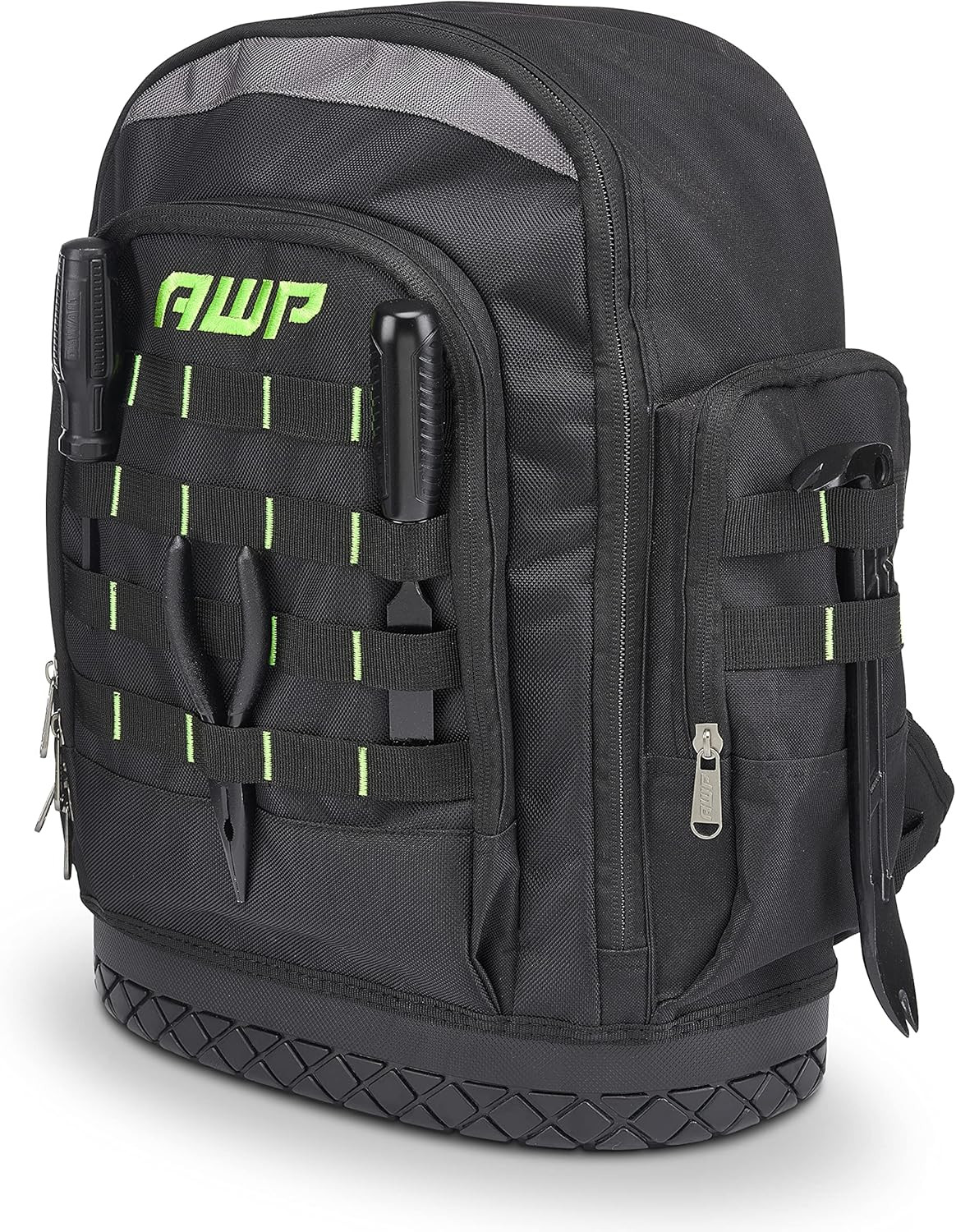 Extreme Tool Backpack, Rugged Polyester Jobsite Backpack with Waterproof Molded