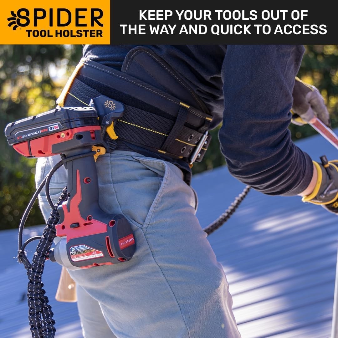 Spider Pro Holster: Upgraded Quick-Draw Tool Holder with Ambidextrous Lock