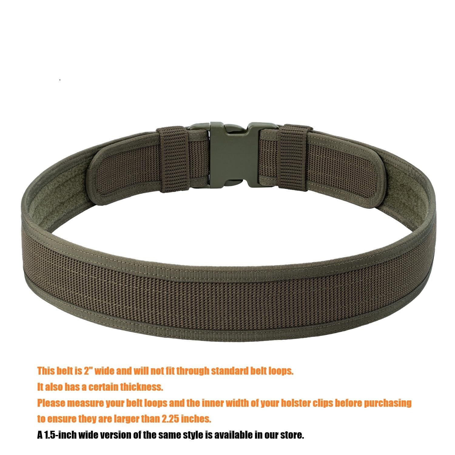 Security Guard Duty Belt 2″ Nylon Padded Utility Work Belt for Tactical Gear …