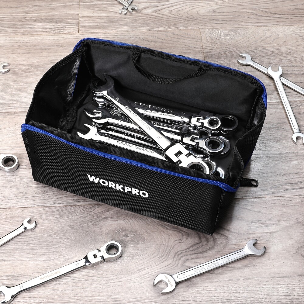 WORKPRO 10″ Heavy Duty Tool Bag Wide Mouth Utility Tool Bag Tool Storage Bag USA
