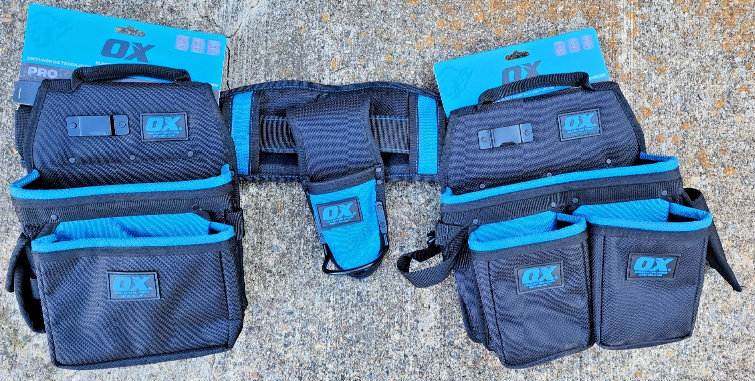 Electricians Work Belt OX Pro Nylon NEW! Pouches, Pockets, Tool Storage