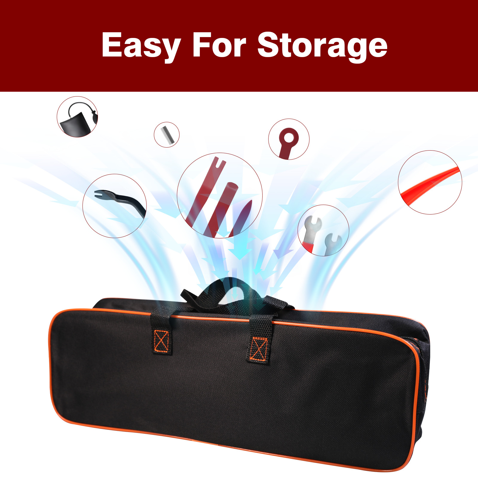 Car Tool Kit Roadside Emergency With Long Reach Grabber Air Wedge Bag Pump 23pcs