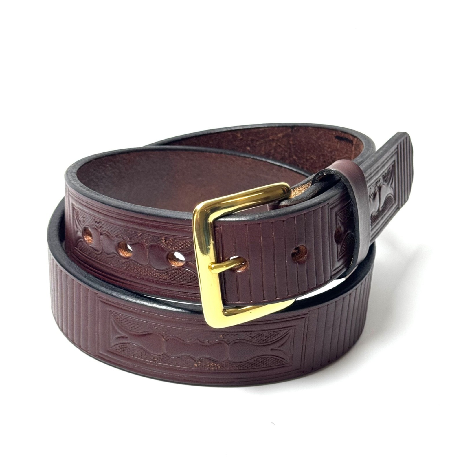 Boxed Brown Premium Heavy Leather Belt — Amish Handcrafted