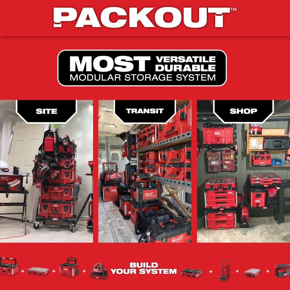 Milwaukee 48-22-8301 PACKOUT Impact Resistant Polymer Backpack, 48 Pockets