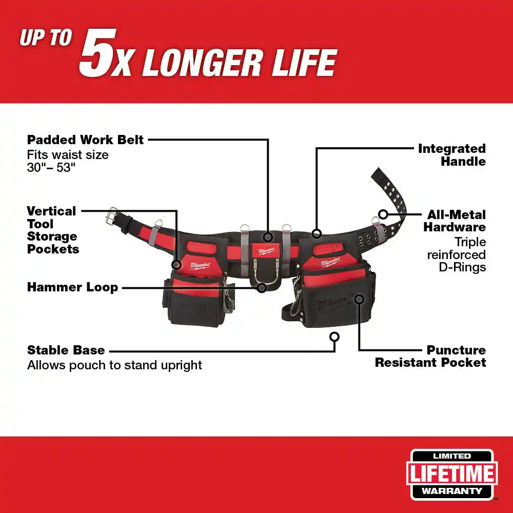 Adjustable Electricians Work Waist Tool Belt with 6-Piece Screwdriver Set