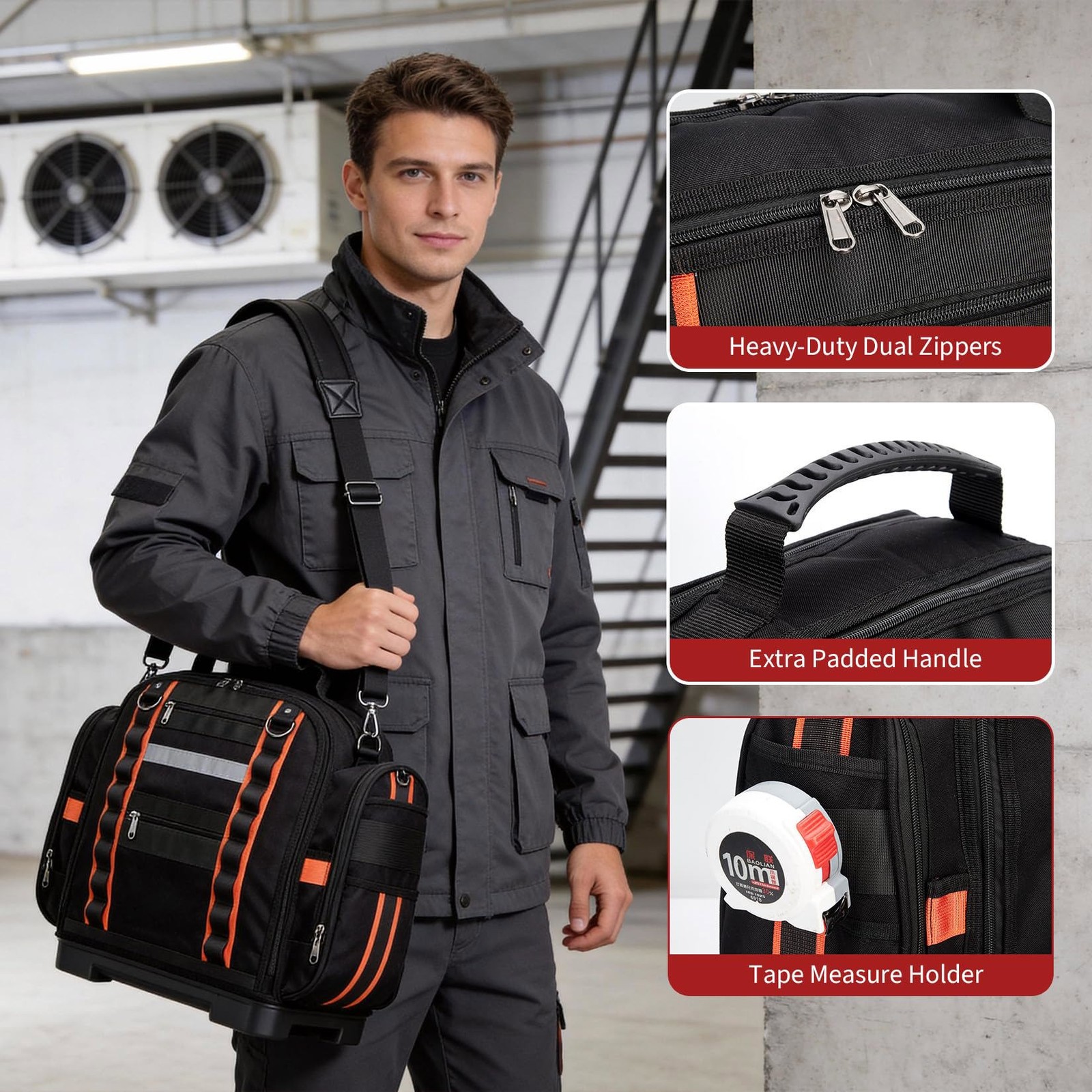 Garvee Tool Bag with Removable Cases Polyester Tool Tote Organizer for Hand Tool