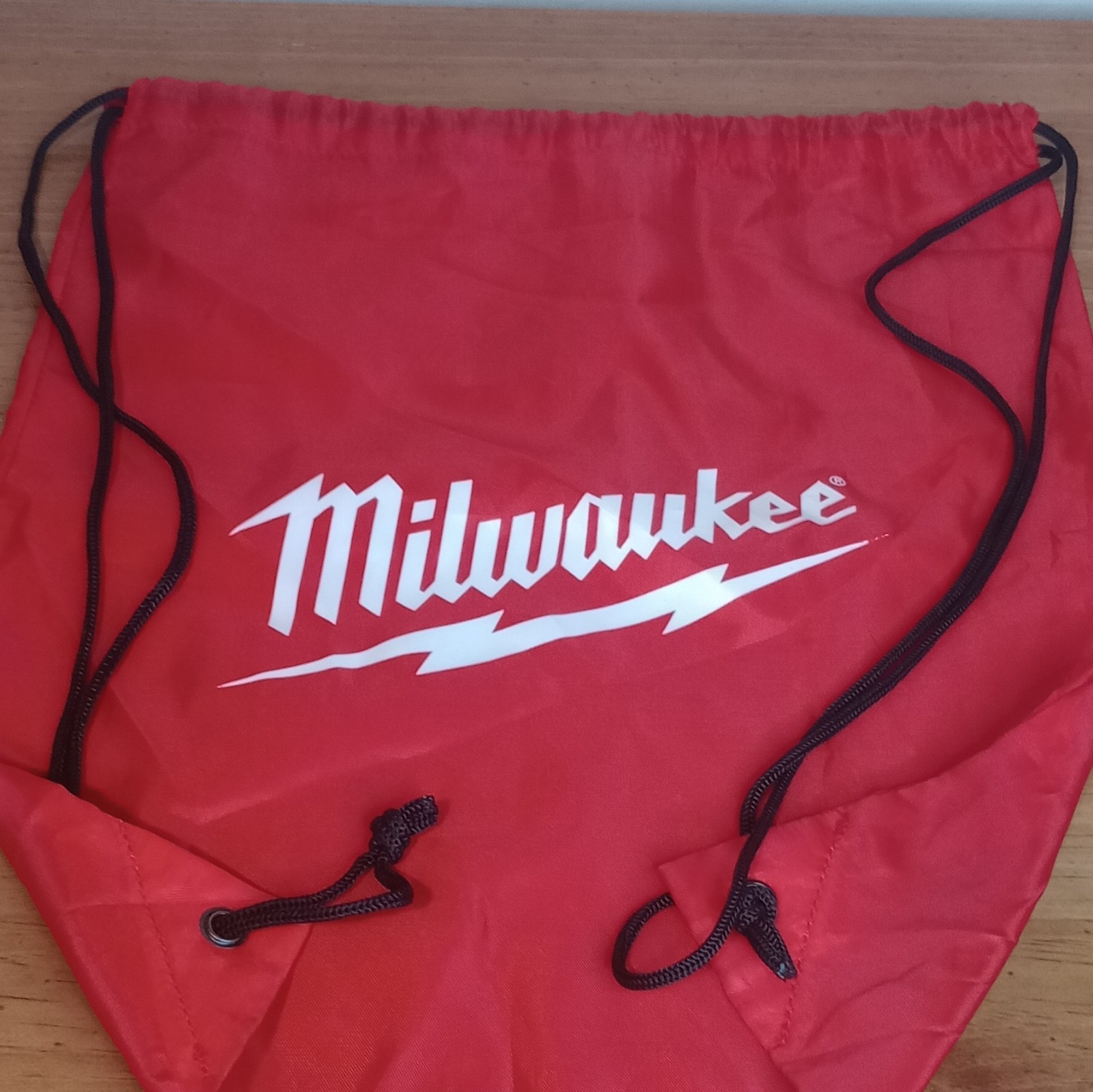 Milwaukee Red/Black Drawstring Tool Bag Sack Backpack w/ Cord Straps