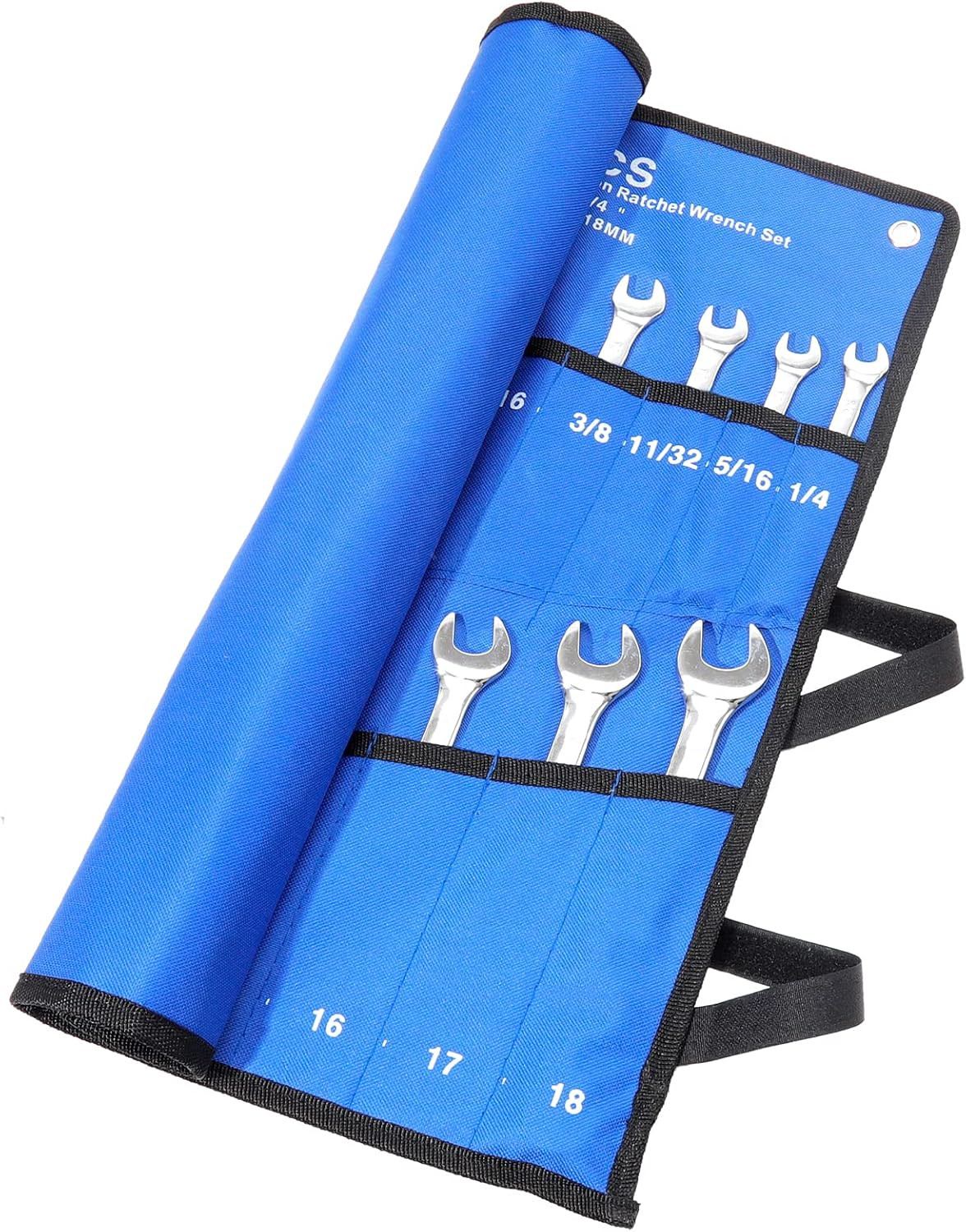 20 Pockets Metric & SAE Wrench Tool Roll up Pouch Utility Heavy Duty Canvas Tool
