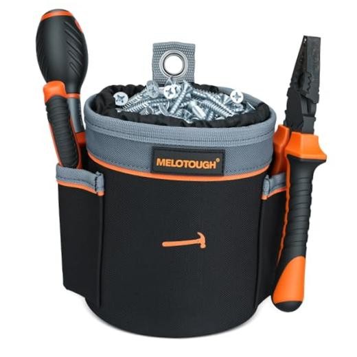 Drawstring Tool Pouch – 2 Sizes | Clip-On Nail, Screw & Bolt Bag | Small Black