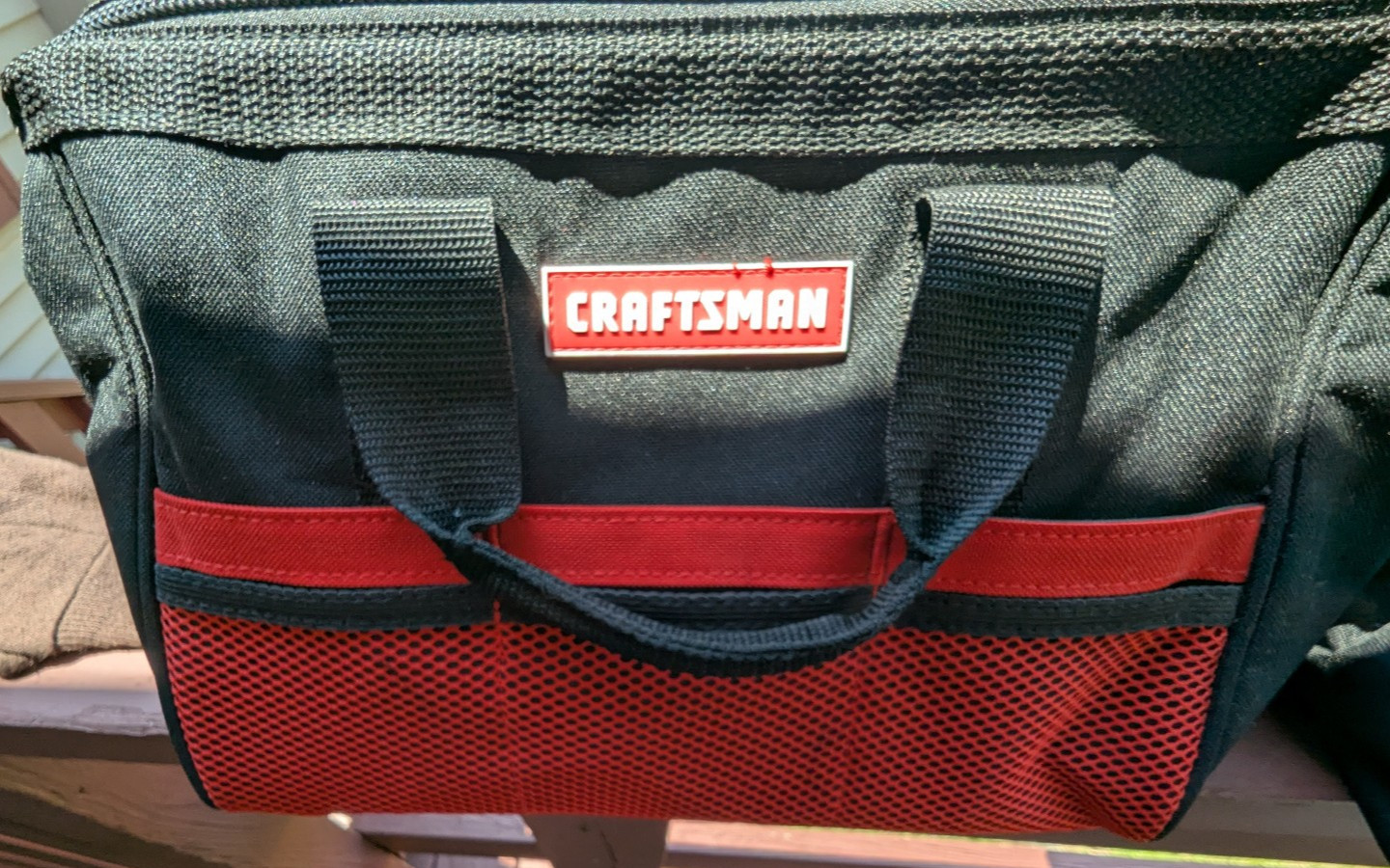 Craftsman two Widemouth Tool Bags NOS Black & Red (SEE PICS for SIZES) 1 L 1 S