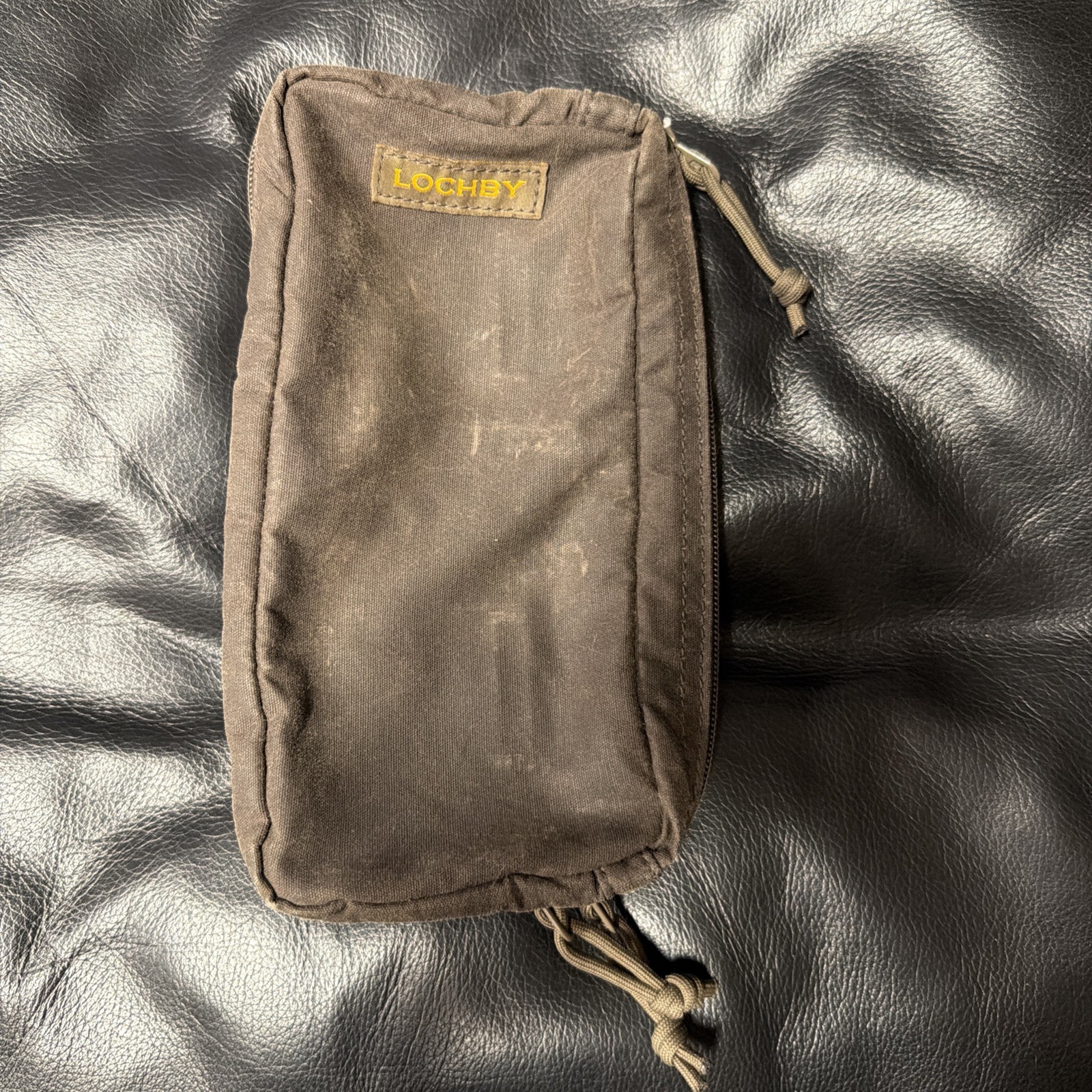 Lochby Venture Pouch Brown + Mini Venture Pouch Black 2 Waxed Canvas Pouches