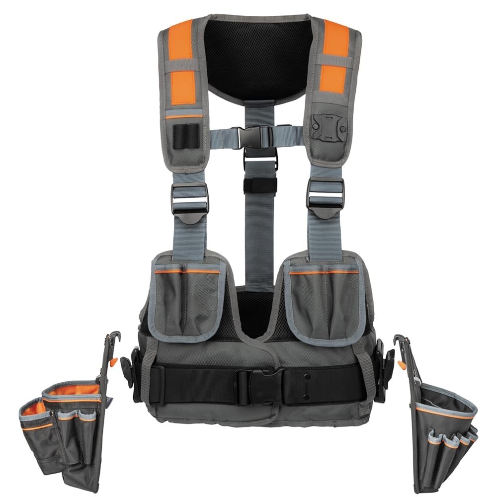 Fully Adjustable Tool Vest with Pouches – Perfect for Electricians & Carpenters