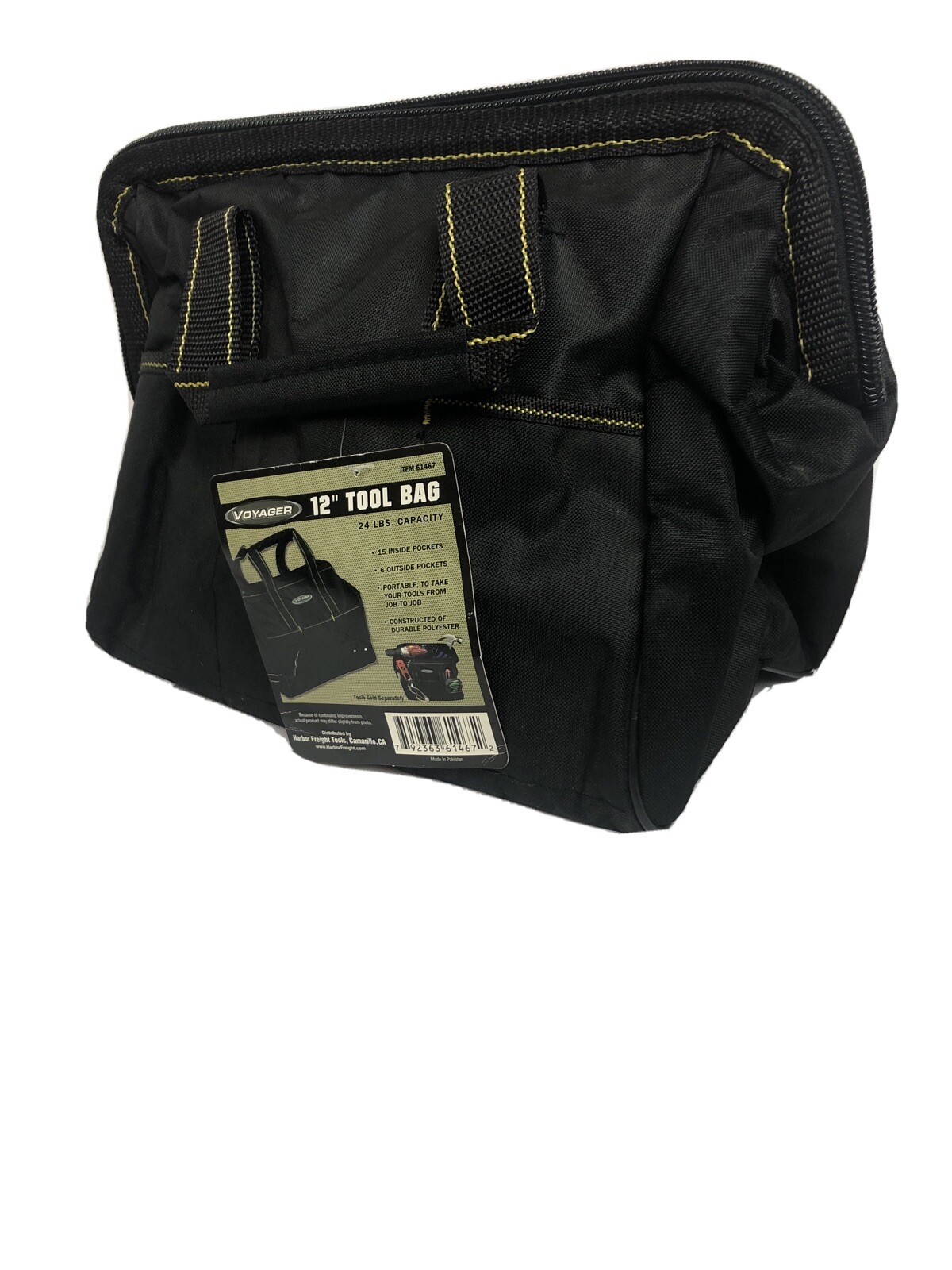 Tool Bag Organizer 24 lbs 21 Pocket In and Out Durable Black Material NWT