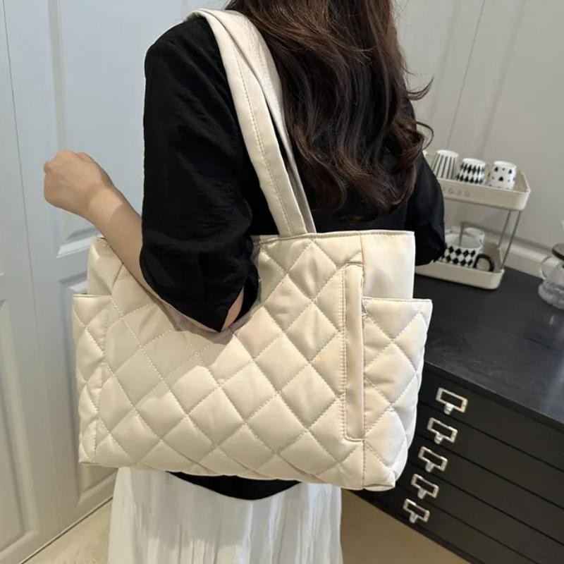 Rectangular Shoulder Bag Large Capacity Korean Style Commuter Work Tote Bag