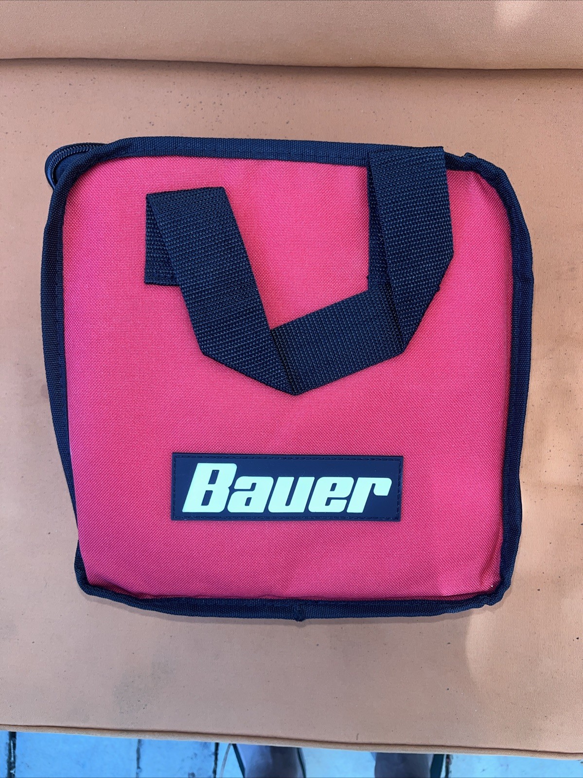 Bauer Black and Red Tool Bag Zipper top with 2 Handles.