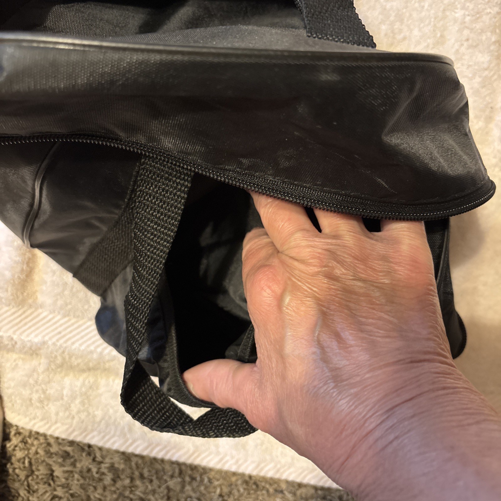 Pre-O Medium Black Tool Bag W/ Zipper Handles/Pockets/ Multipurpose/Lightweight