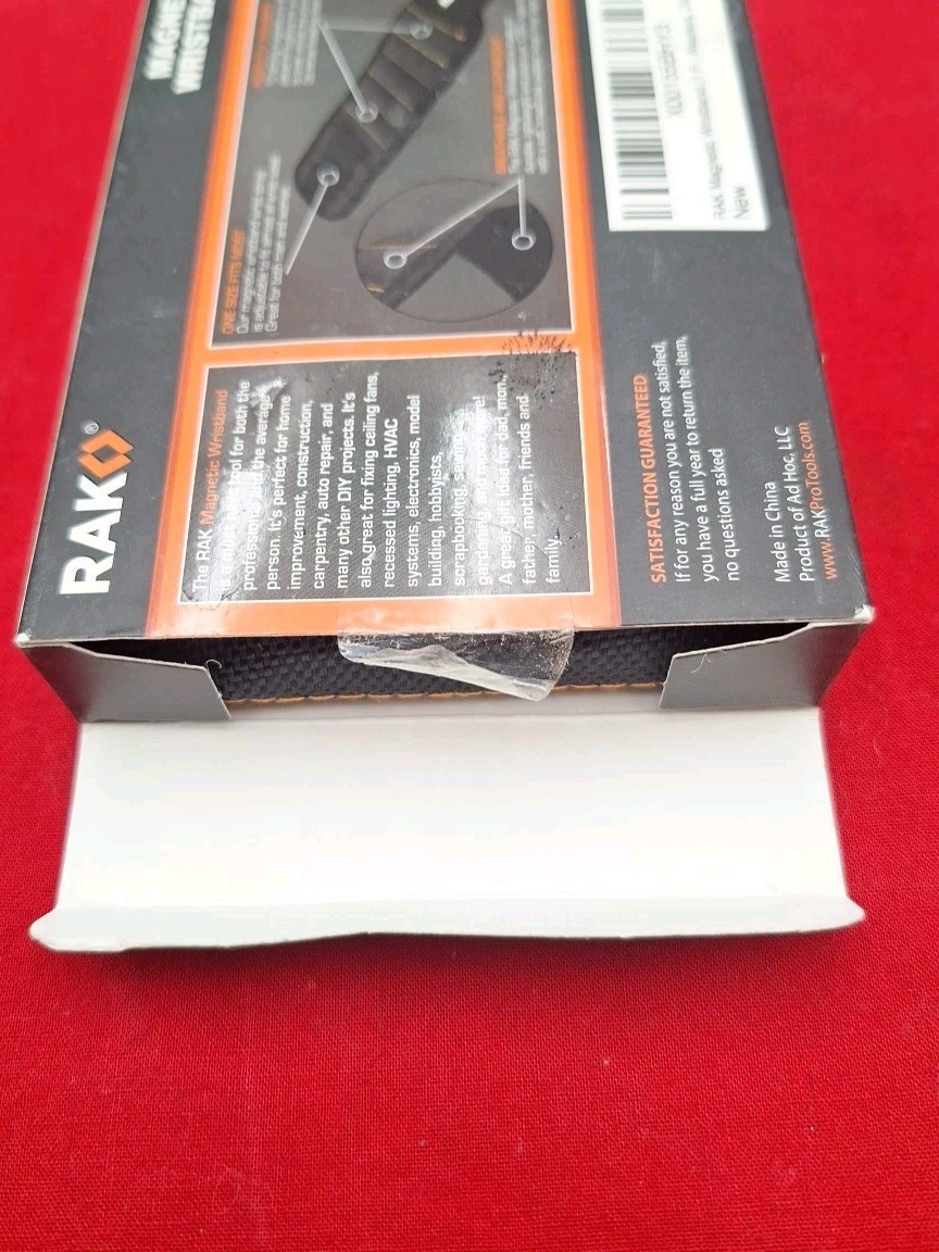 RAK MW10SM Magnetic Wristband Tool Organizer- 3rd Hand Holds Nails-Washers Etc