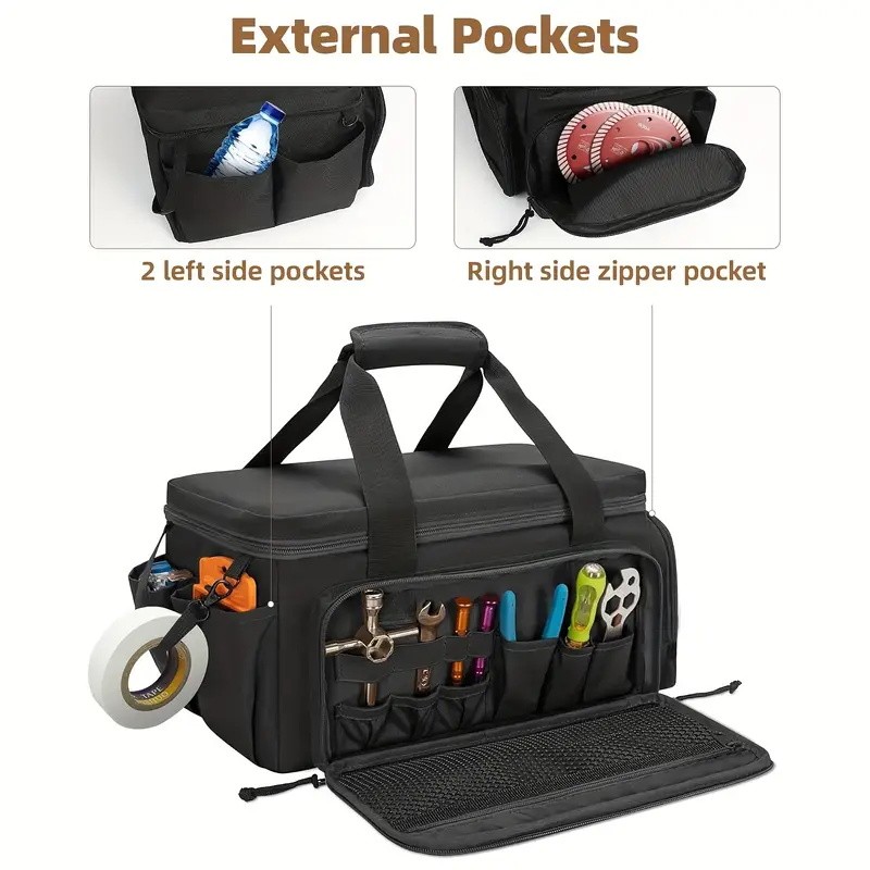 14″ Heavy Duty Tactical Tool Bag Non-Slip Base Durable Portable Tool Storage