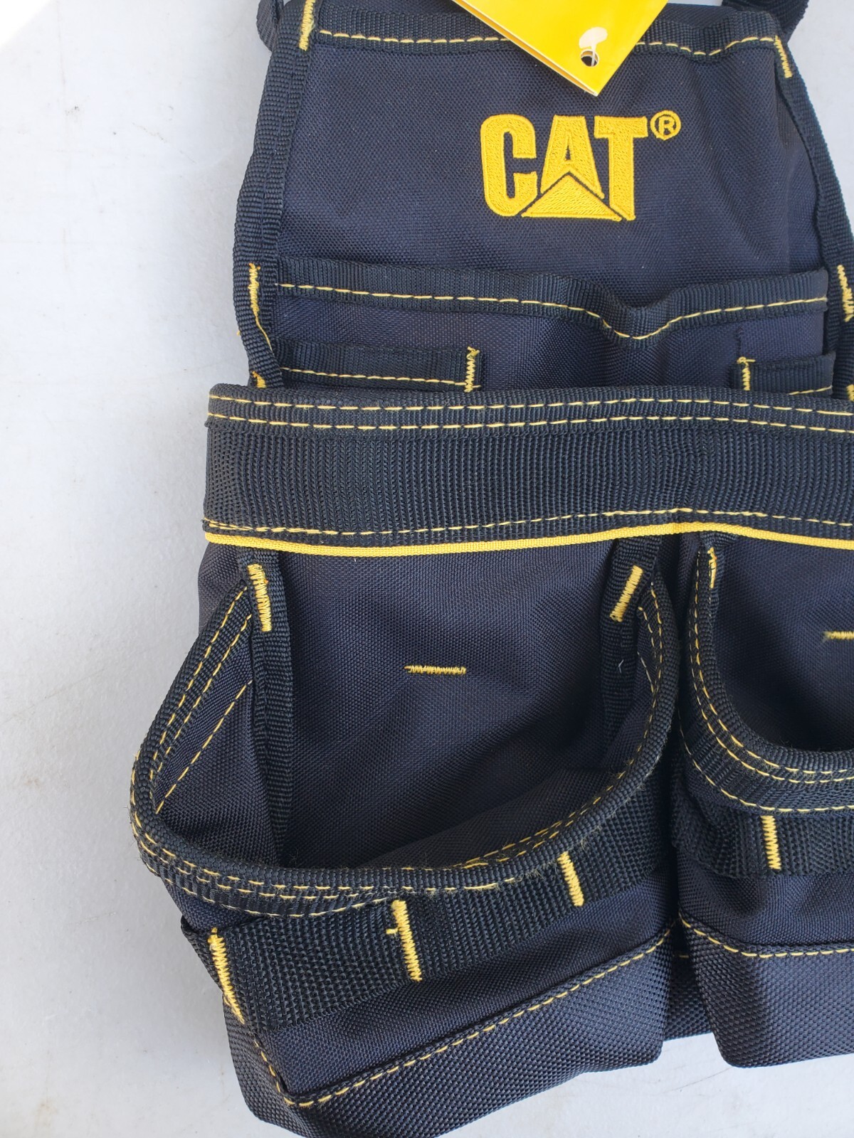 CAT Caterpillar Tool Pouch Muti-Purpose Black Yellow 13 Inches Tall No Belt