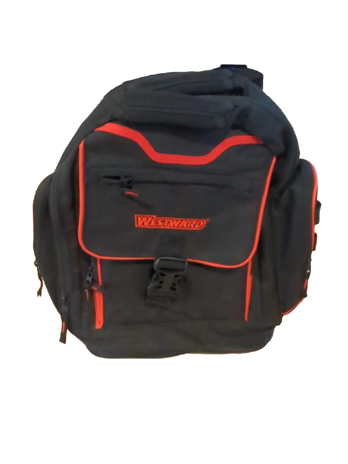 WESTWARD 32PJ48 19-1/2″ General Purpose Tool Backpack, 19 Pockets, Black EUC