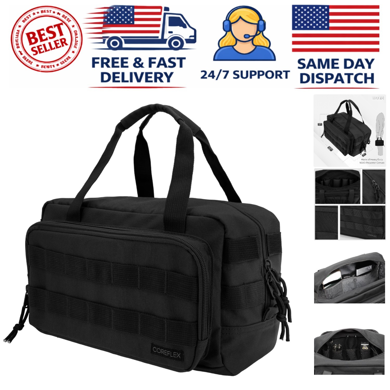 Versatile Heavy-Duty Tool Bag (12” x 7” x 7”) – Perfect for Home & Field Use