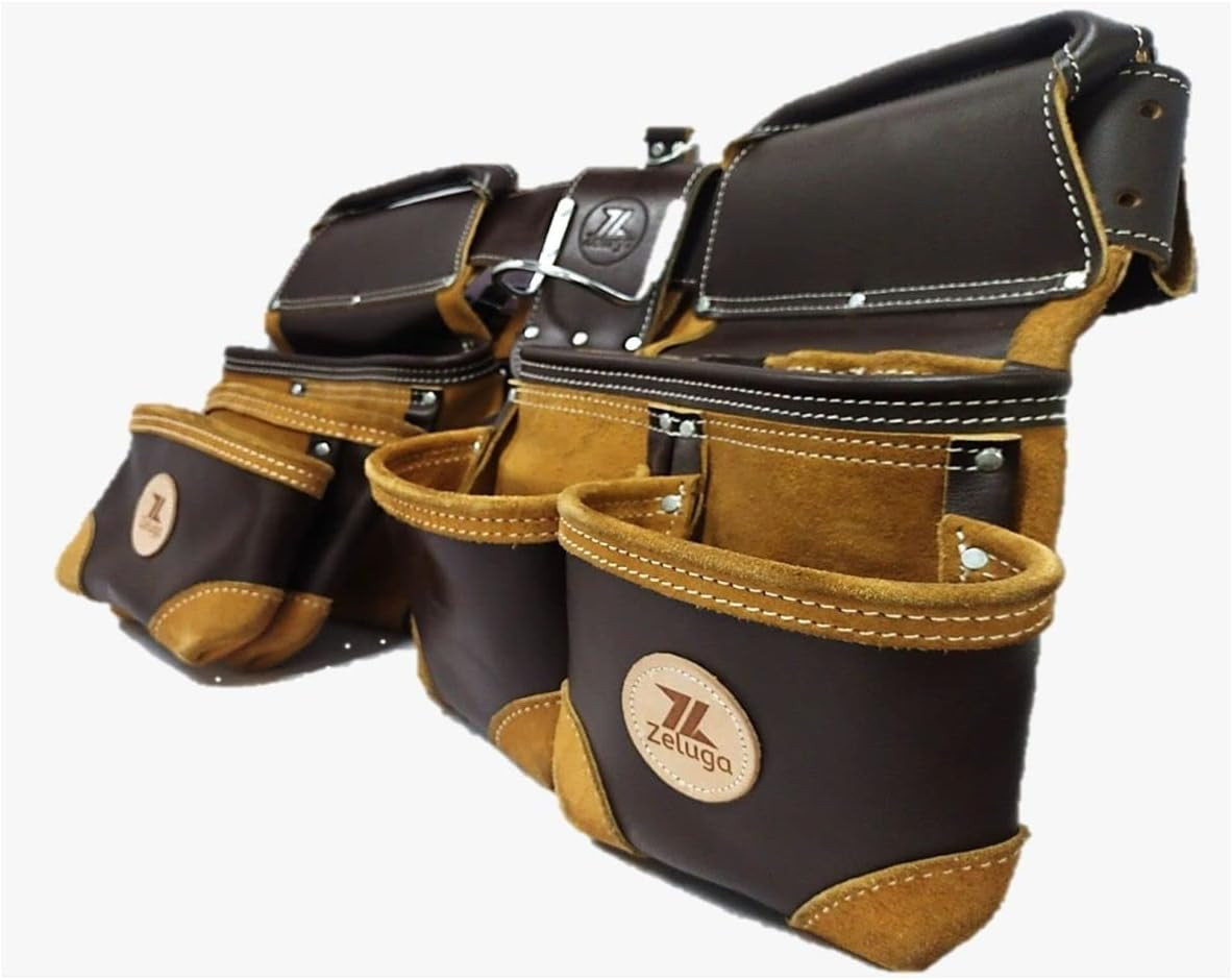 Heavy Duty Leather Tool Bag Set – 20-112 Coffee Color, Durable & Stylish