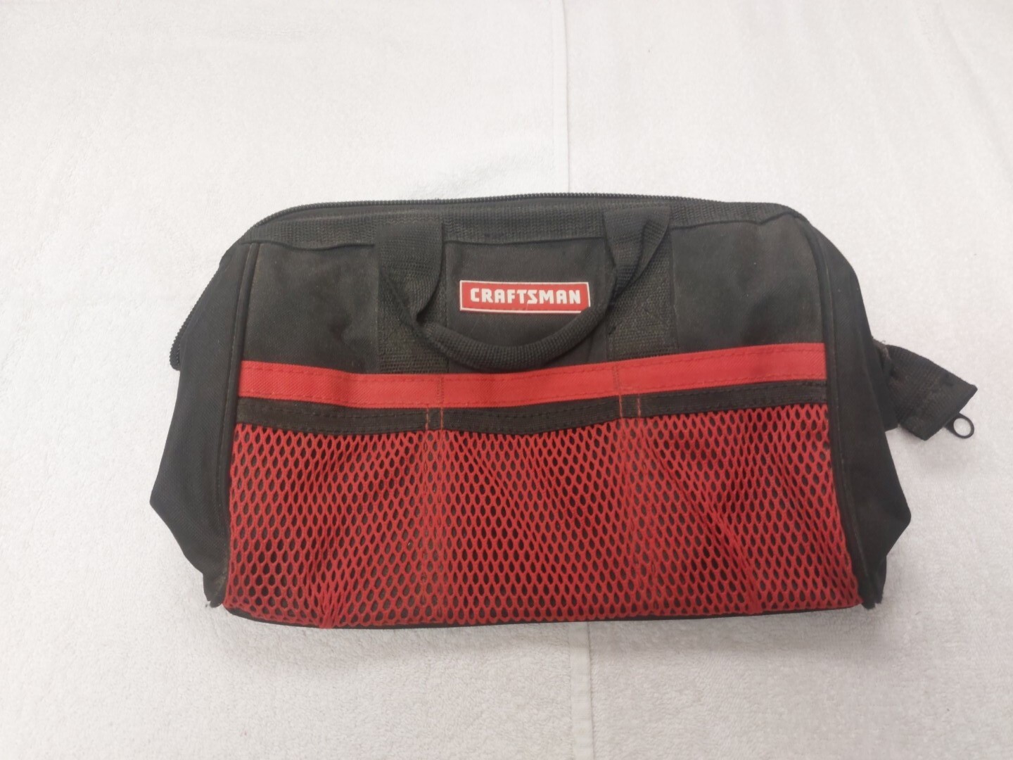 Craftsman Tool Bag #37535 12″×8″×10″tall Work Job Travel Black Red Good Conditio