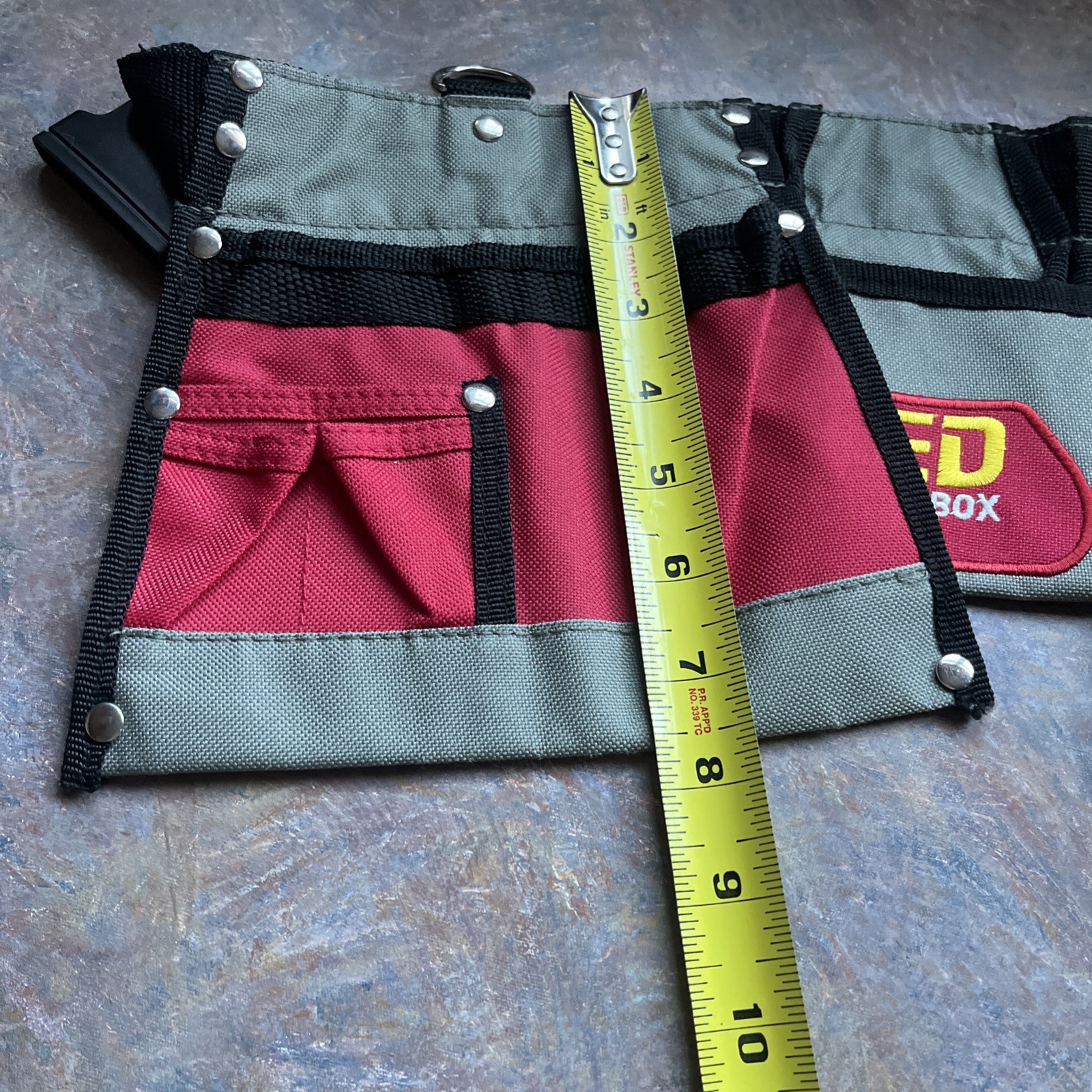 🔥 Youth Red Toolbox Canvas Adjustable Tool Belt Pouch Belt One Size 8+ Kids