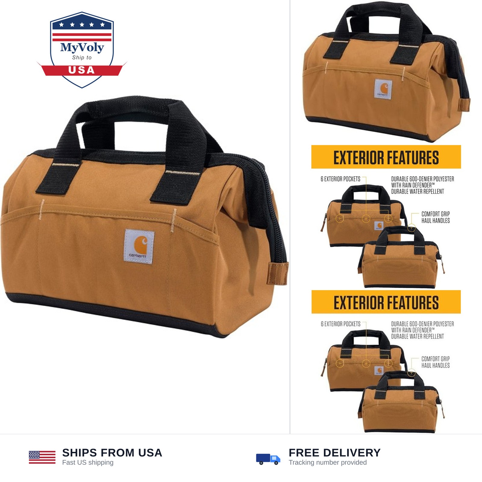 Carhartt Utility Small Tool Bag Carhartt Brown | Onsite, Durable Water-Resist…
