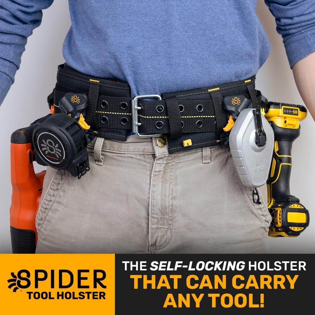 Spider Pro Holster: Upgraded Quick-Draw Tool Holder with Ambidextrous Lock