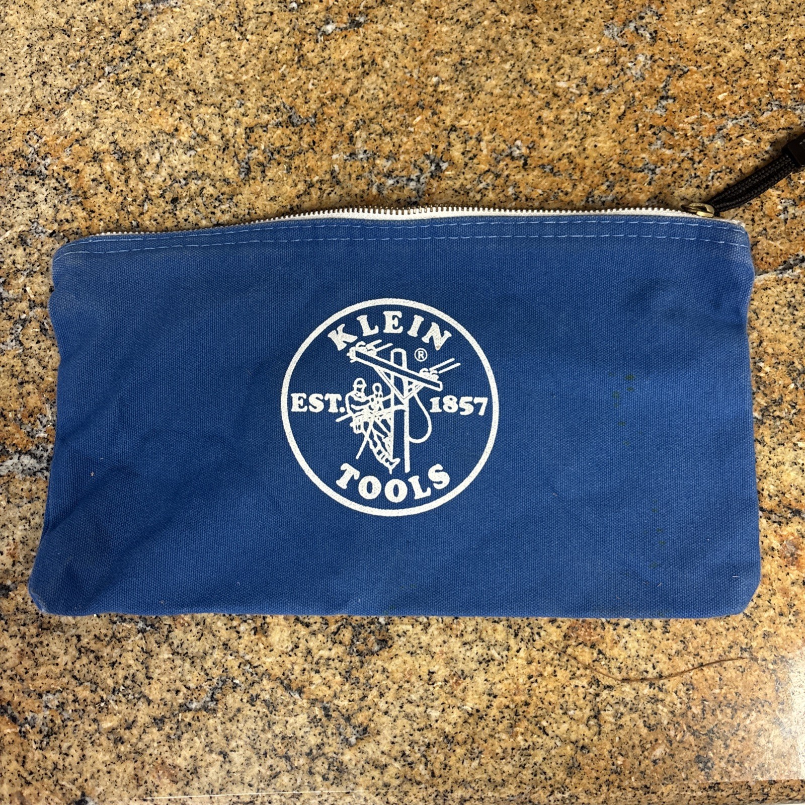 Klein Tools Canvas Zipper Tool Pouch Medium Blue Logo Bag Organizer Storage