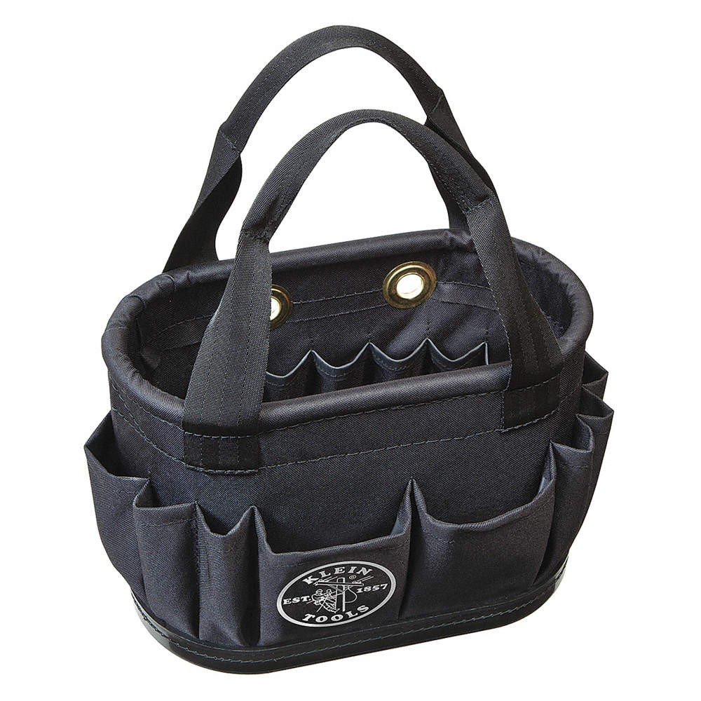 KLEIN TOOLS 5144BHB14OS Bucket Bag,Polyester,Straight Wall,Black 34E636