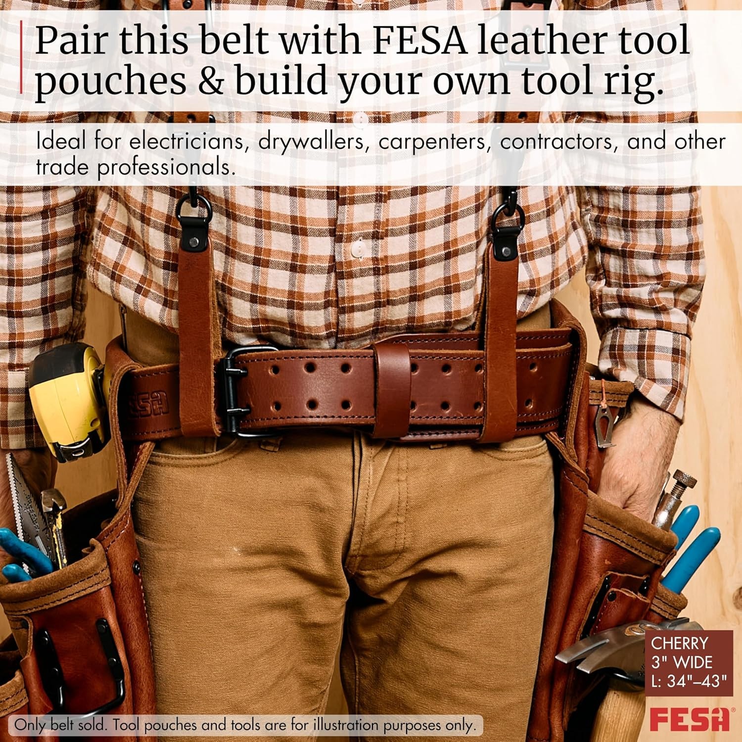 Mens Leather Tool Belt Handcrafted Top Grain Heavy Duty Utility Belt Pouch