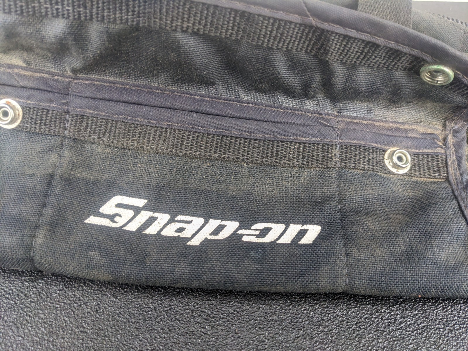 #bp496 Snap-on Small Black Fabric Tool Bag Zipper Closure with Handle 13x6x6″