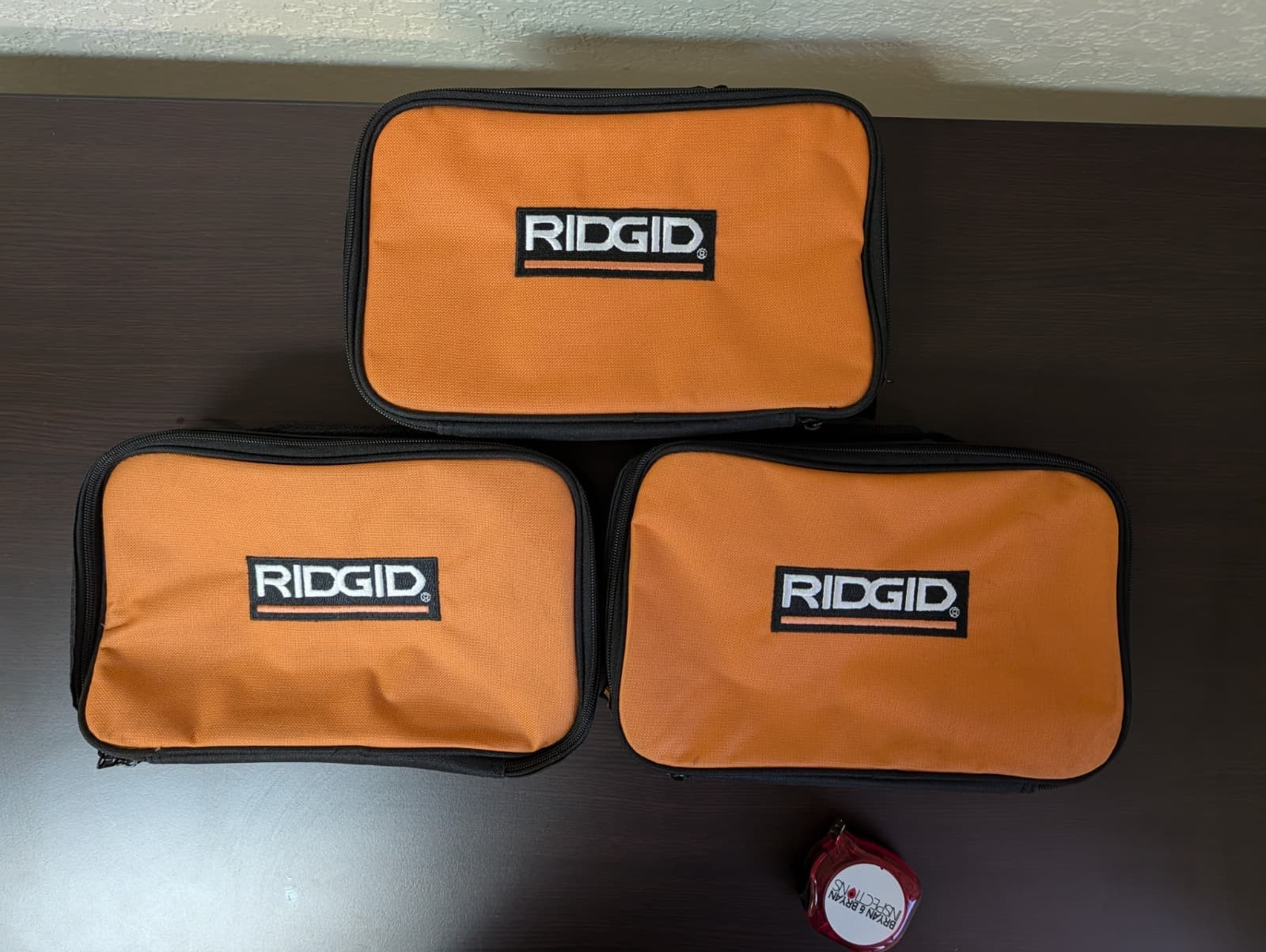 RIDGID Flat Tool Bag 3 Pack 11x7x3 Contractor Storage Organizer New