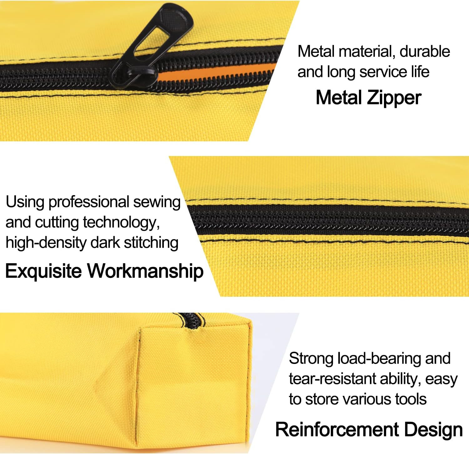 5 Pack Canvas Tool Pouch of Two Sizes, Tool Pouches with Zipper, Multipurpose Zi