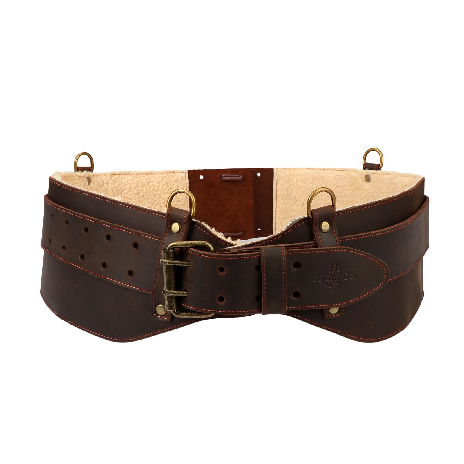 Tourbon Leather Logging Belt Kit Faux Fleece Padded Tool Belts Loggers Felling S