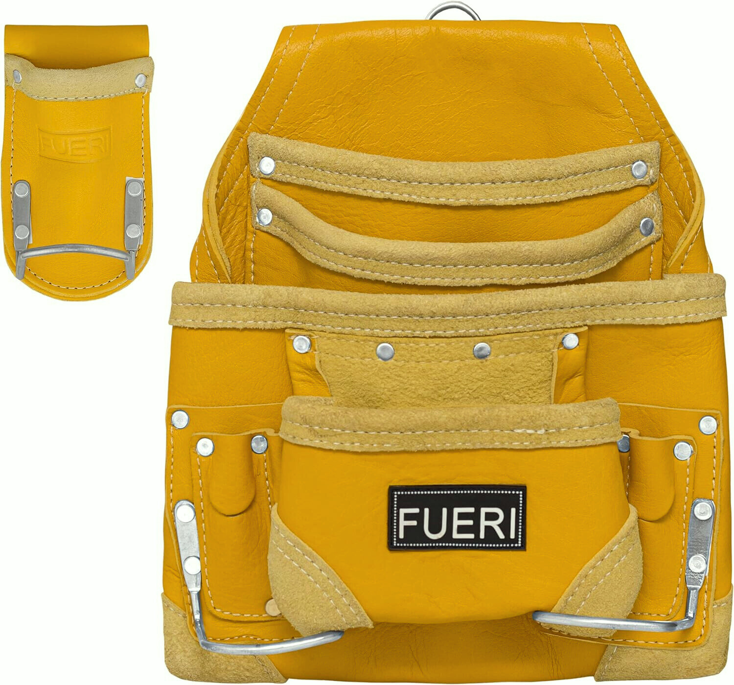 Leather Tool Pouch 10 Pocket Carpenters Electricians Framers Handyman Tool bag
