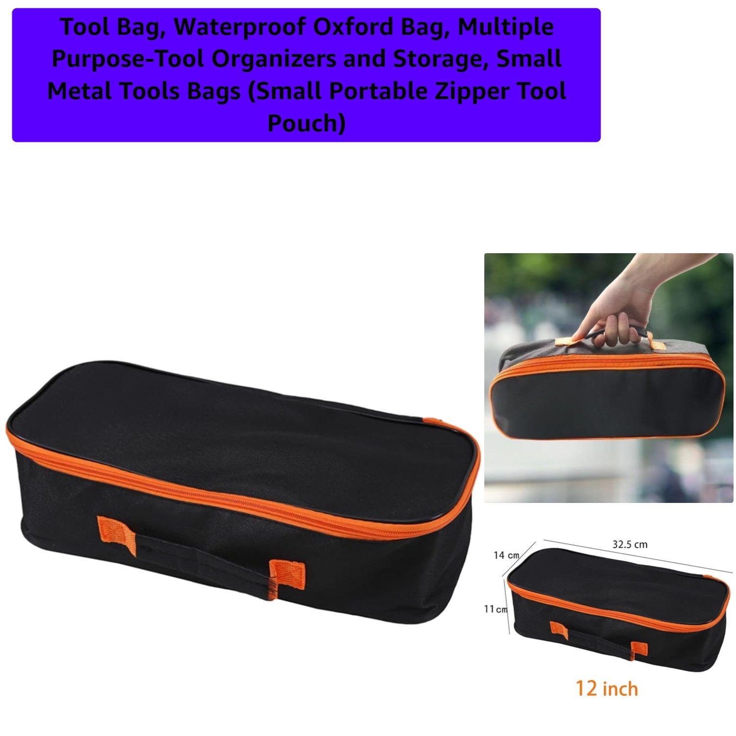 Multi-Use Waterproof Tool Storage – 11.8″ Zipper Pouch in Durable Oxford Fabric