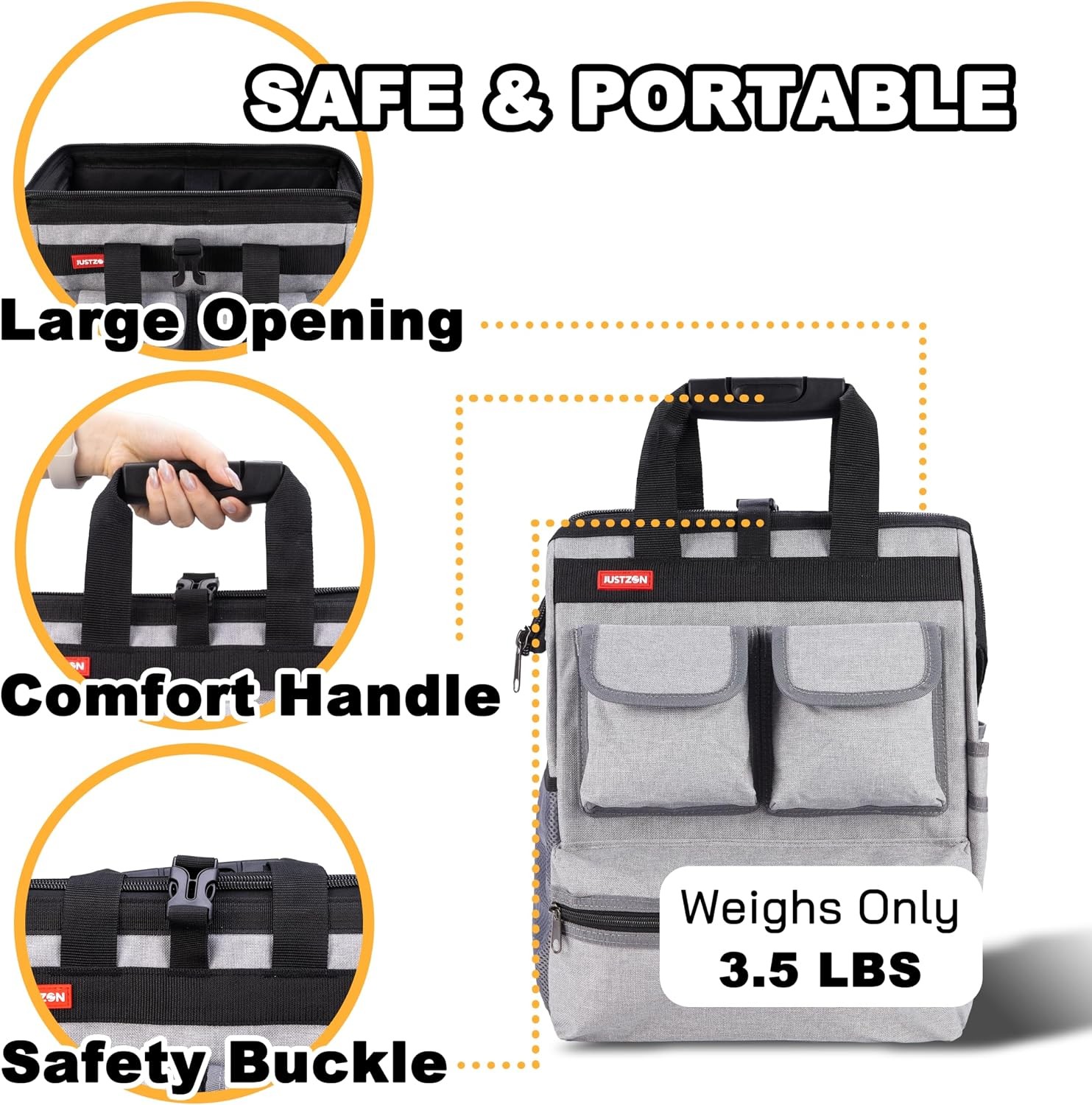 Backpack Tool Bag Padded Heavy Duty Electrician Plumber