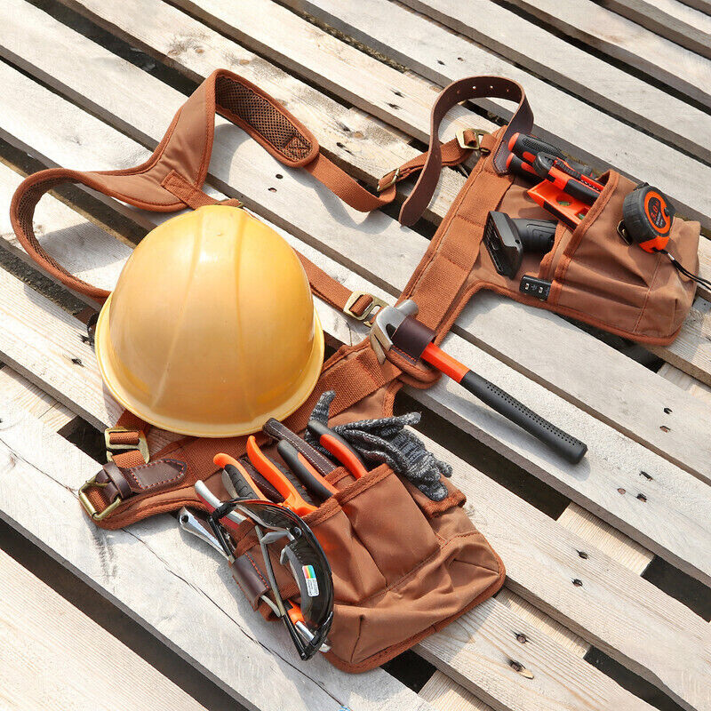 Work Framing Tool Belt Suspender Pouch Electrician Carpenter Vest Pocket