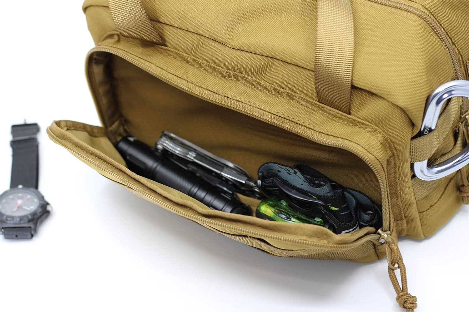 Durable 12-Inch Tactical Tool Bag with 9 Compartments – Water Repellent Design