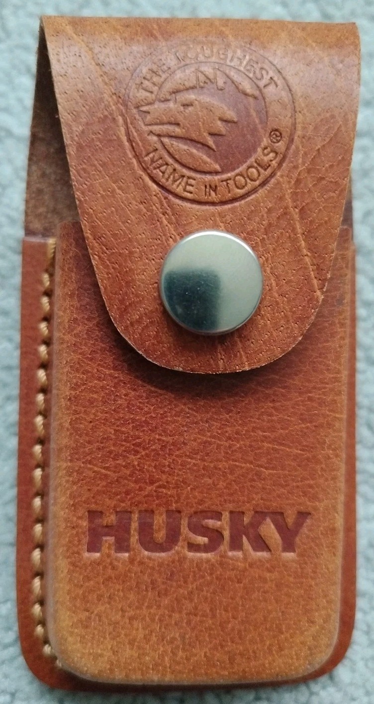 Husky Branded Multi Tool Utility Sheath Pouch Brown Leather Great Shape 4.5″