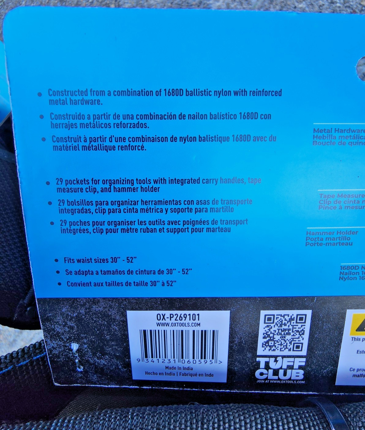 Electricians Work Belt OX Pro Nylon NEW! Pouches, Pockets, Tool Storage