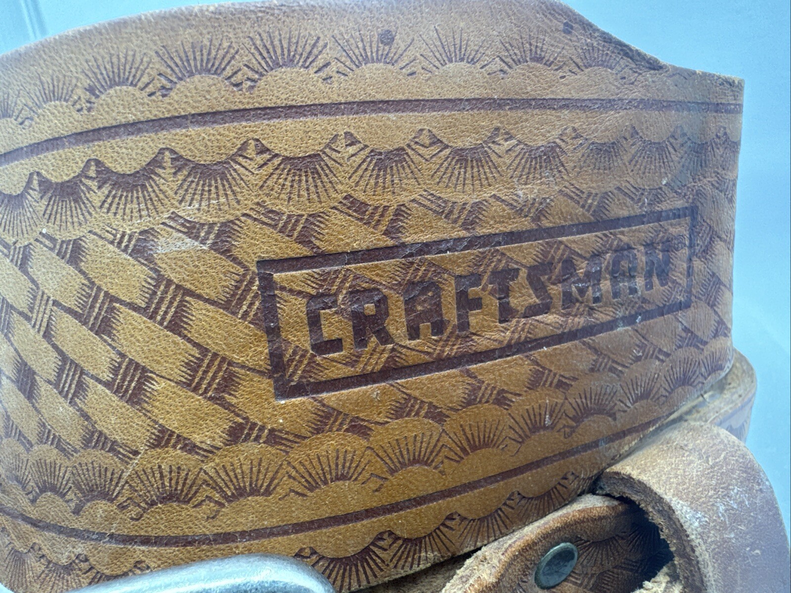 Vintage CRAFTSMAN SADDLE LEATHER Tool Belt 2” – 2.75” Fits 28”- 46” 40473 Mexico