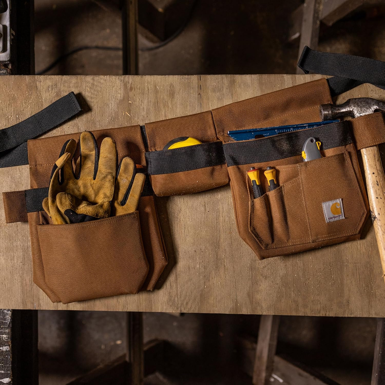 Carhartt Brown Adjustable Utility Tool Belt | Durable & Water-Resistant Organize